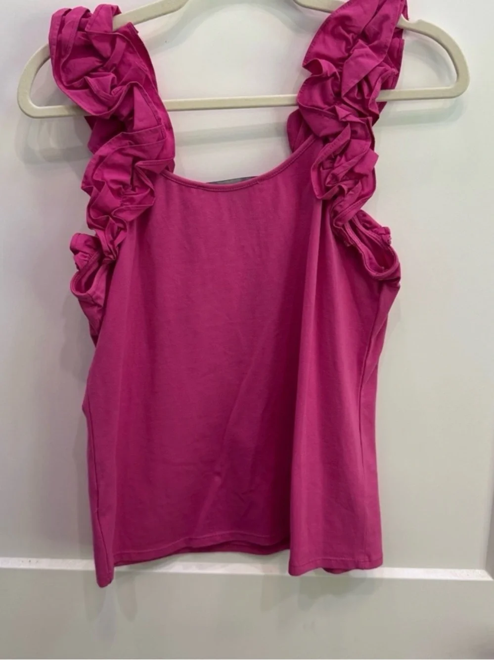 French Connection Fuchsia Ruffle Sleeve Tank - Picture 4 of 4